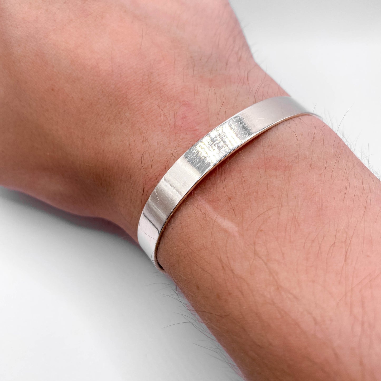 jonc lisse argent homme 1 cm