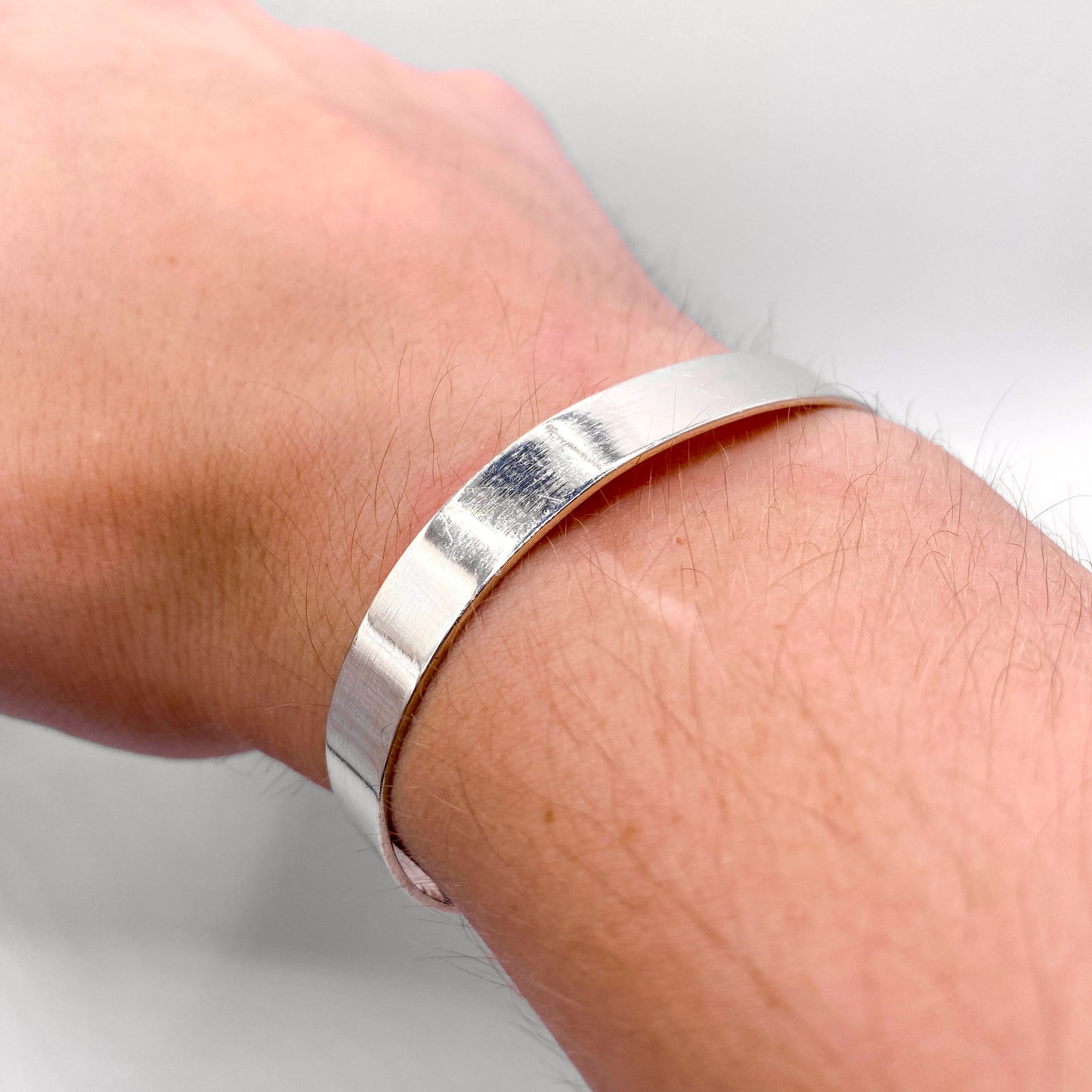 jonc lisse argent homme 1 cm